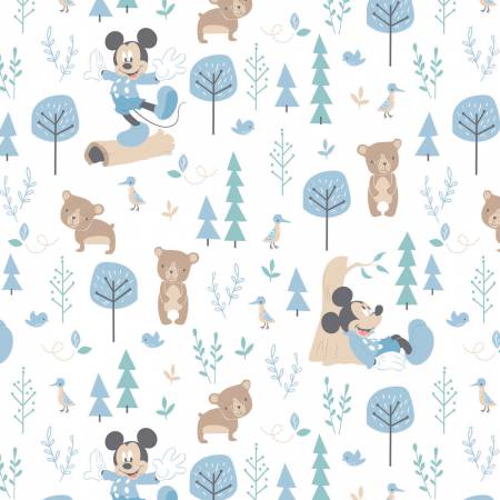 Blue Disney Little Bear on Double Gauze