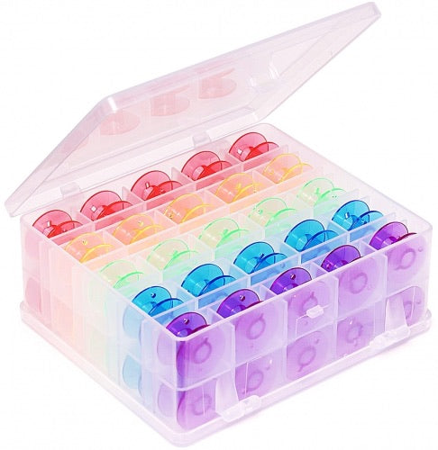 Hemline Bobbin Box with 50 Bobbins